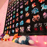 pokemon gen 1 Kanto all 151 pokemon Throw Blanket - Versiris - Art by Versiris