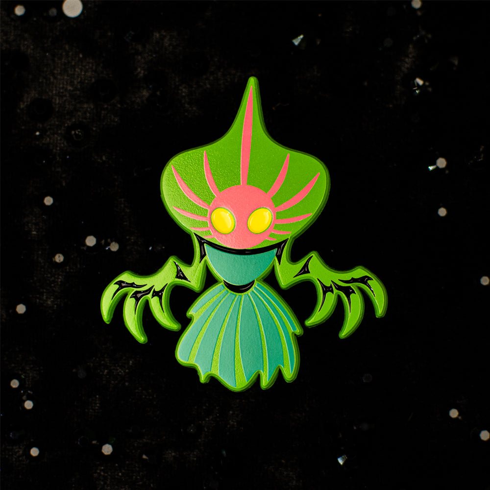 Neon Cryptids Flatwoods Monster Enamel Pin - Versiris - Art by Versiris