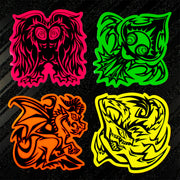 Neon Cryptids Jersey Devil Sticker - Versiris - Art by Versiris