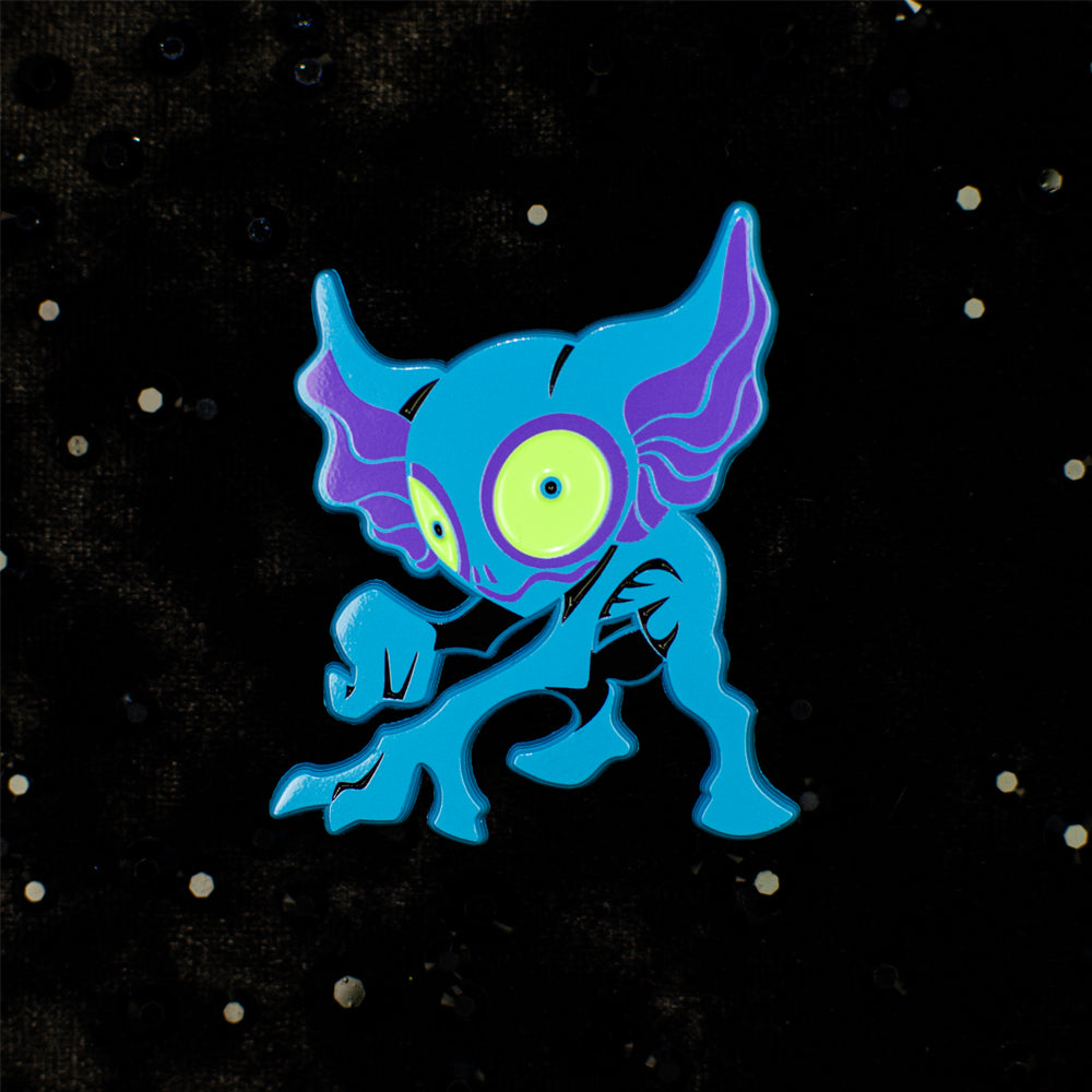 Neon Cryptids Hopkinsville Goblin Enamel Pin - Versiris - Art by Versiris