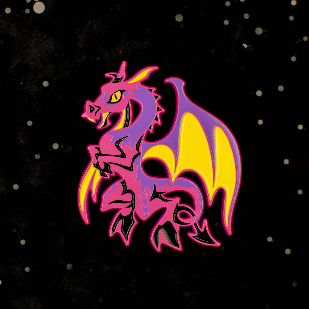 Neon Cryptids Jersey Devil Enamel Pin - Versiris - Art by Versiris