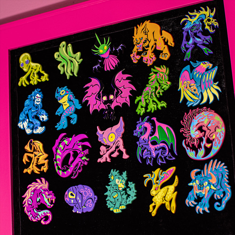 Neon Cryptids LIMITED EDITION Enamel Pin Set - Versiris - Art by Versiris