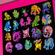 Neon Cryptids LIMITED EDITION Enamel Pin Set - Versiris - Art by Versiris