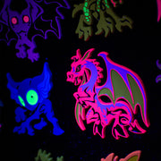 Neon Cryptids Jersey Devil Enamel Pin - Versiris - Art by Versiris