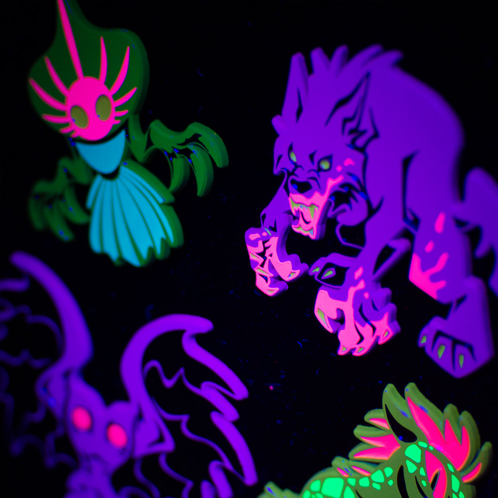 Neon Cryptids Mothman Enamel Pin - Versiris - Art by Versiris