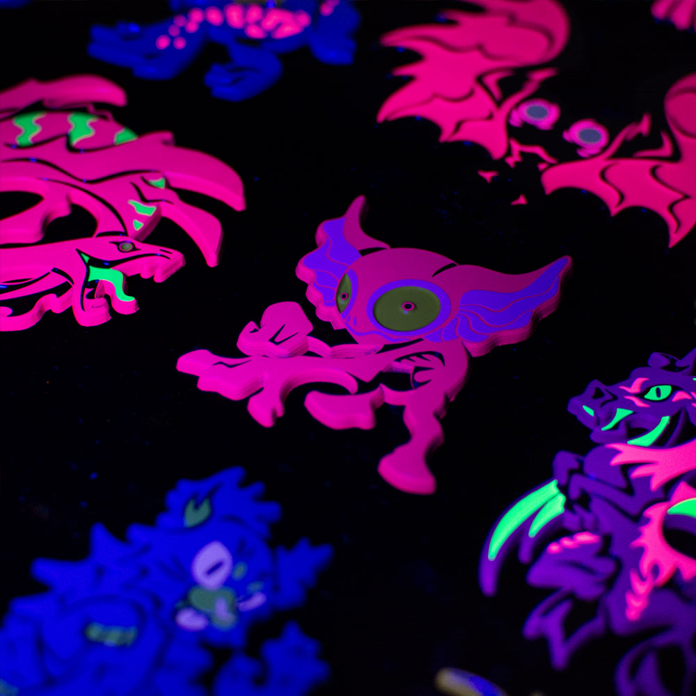 Neon Cryptids LIMITED EDITION Enamel Pin Set - Versiris - Art by Versiris