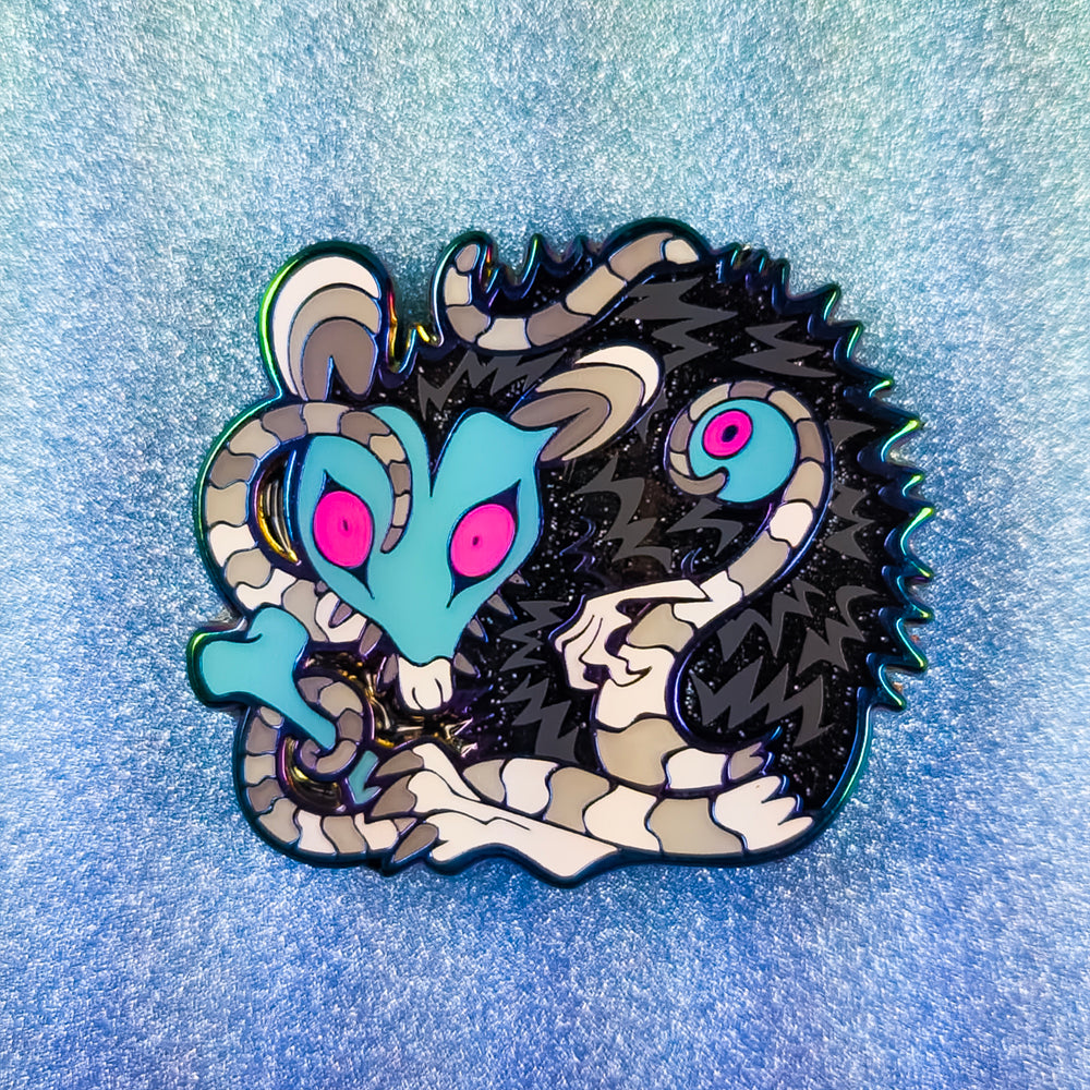 Scrap Eater Opossum Enamel Pin - Versiris - Art by Versiris