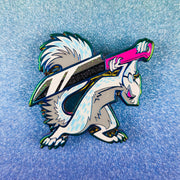 Edgy Rodent Knife Squirrel Enamel Pin - Versiris - Art by Versiris