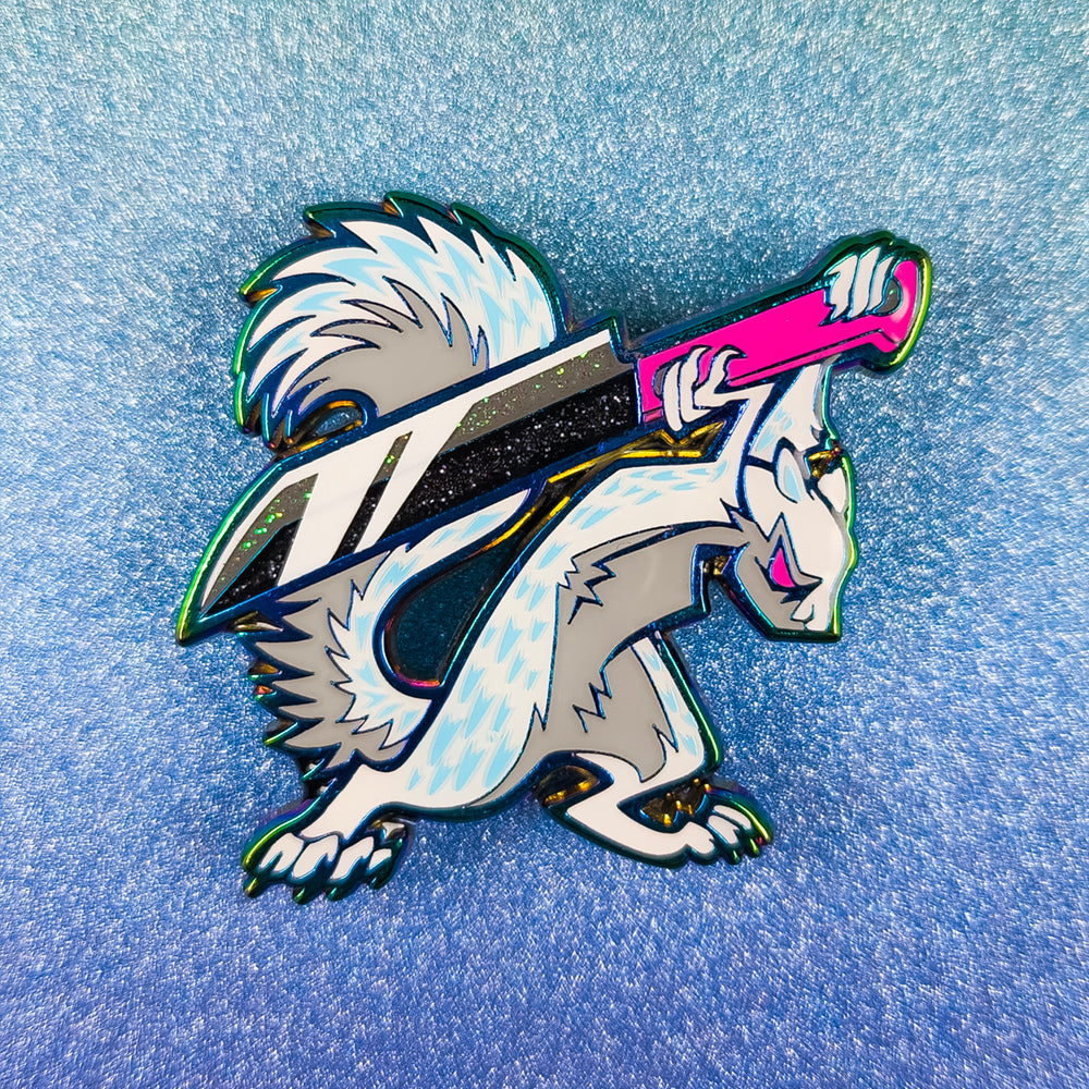 Edgy Rodent Knife Squirrel Enamel Pin - Versiris - Art by Versiris