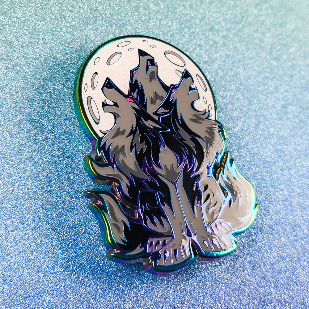 Three Wolf Moon Enamel Pin - Versiris - Art by Versiris