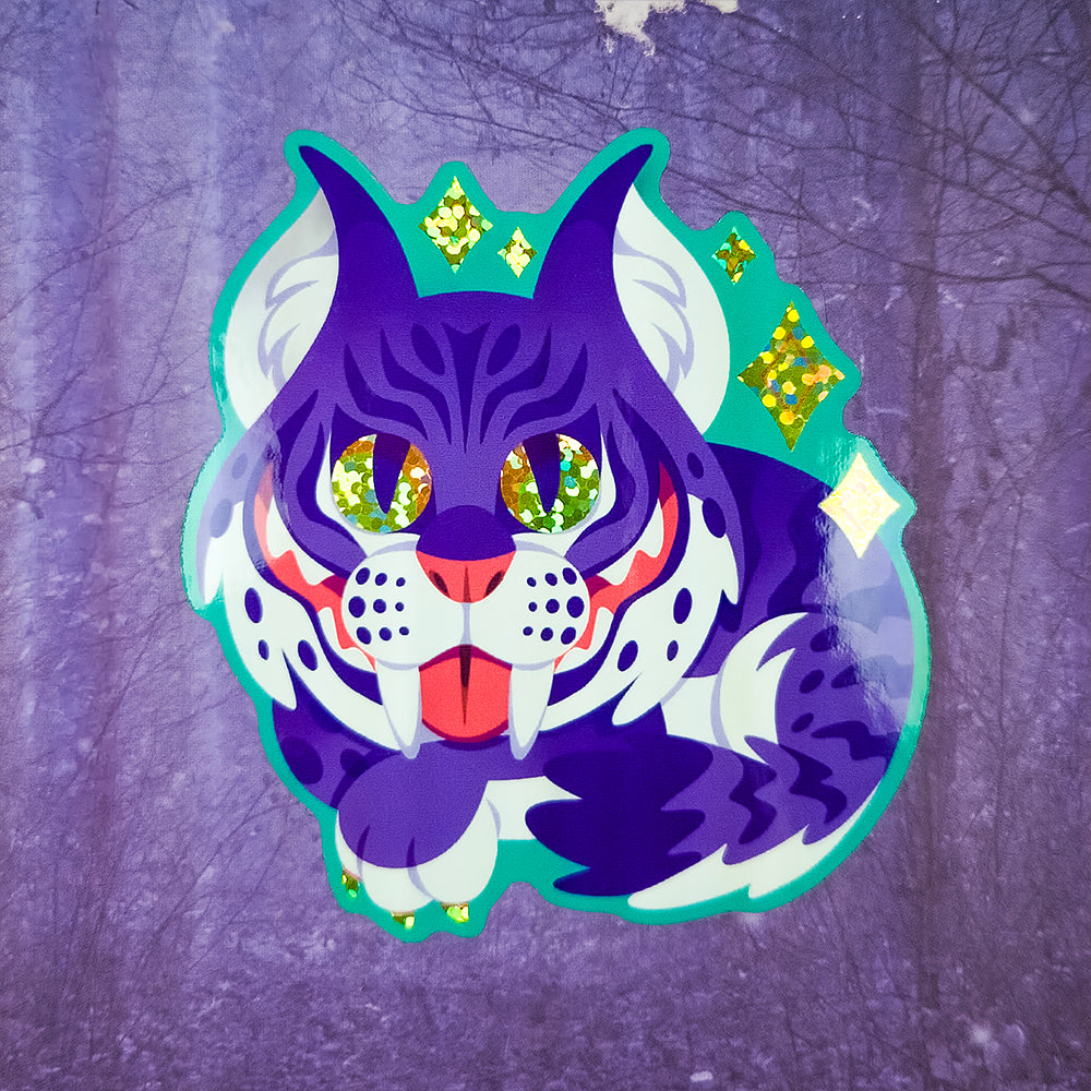 Cheshire Grin Bobcat Sticker - Versiris - Art by Versiris