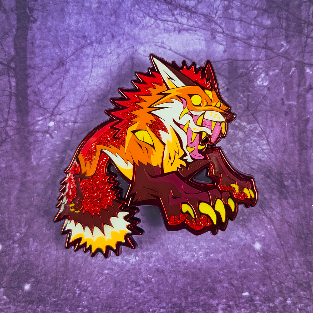 Two-Faced Trickster Fox Enamel Pin - Versiris - Art by Versiris