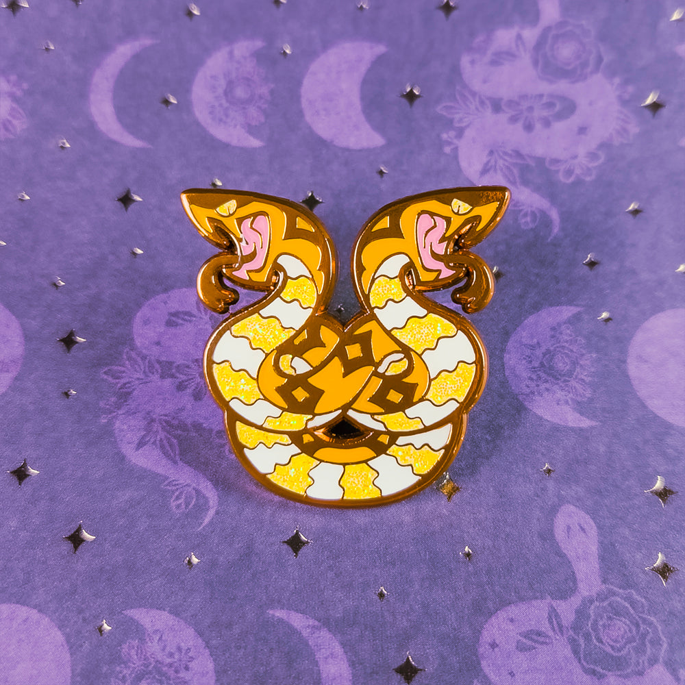 Venom Pretzel Copperhead Enamel Pin - Versiris - Art by Versiris