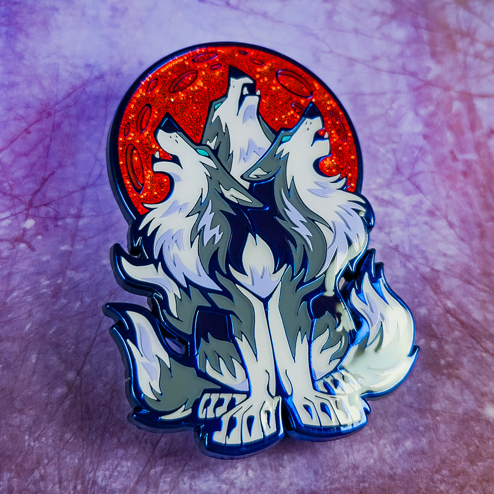 Three Wolf Moon Enamel Pin - Versiris - Art by Versiris