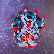 Three Wolf Moon Sticker - Versiris - Art by Versiris