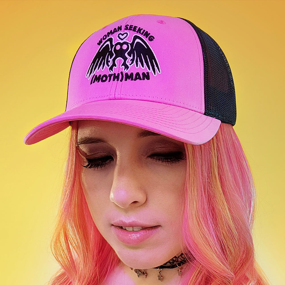 Woman Seeking Mothman Trucker Hat - Versiris - Art by Versiris