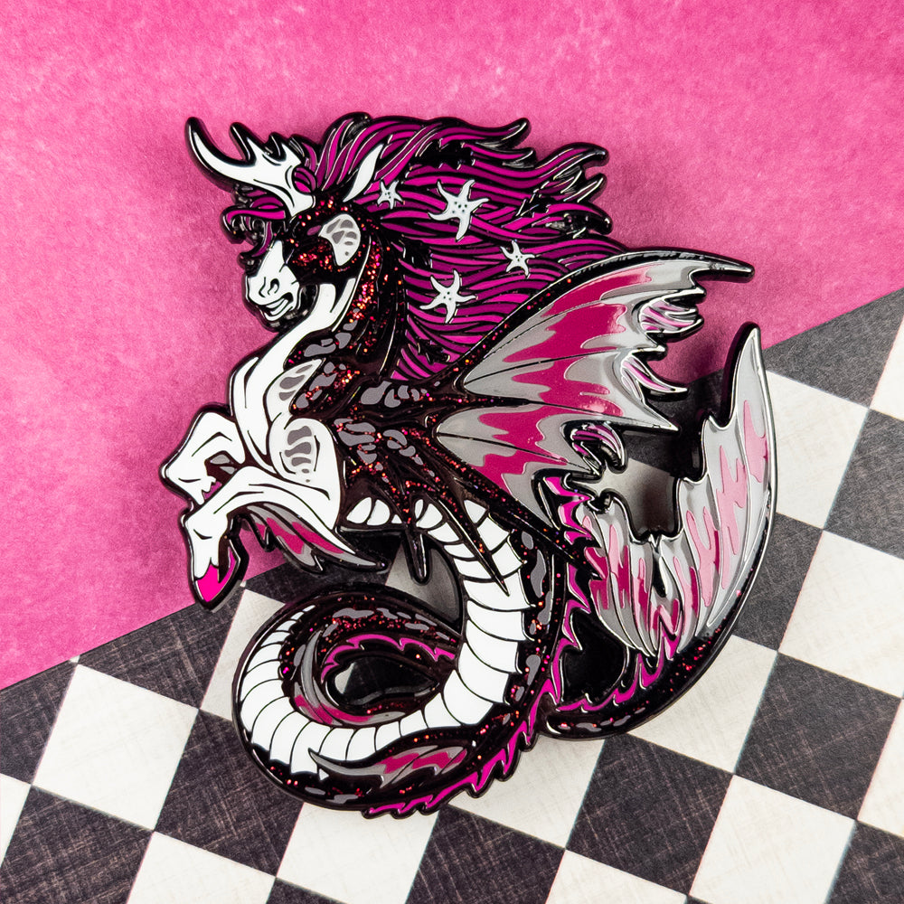Hippocampus Enamel Pin [ Velvet Nightmare ]