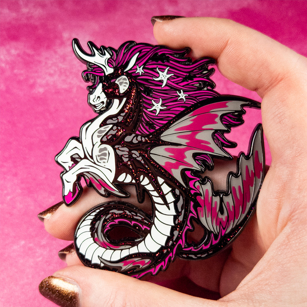 Hippocampus Enamel Pin [ Velvet Nightmare ]