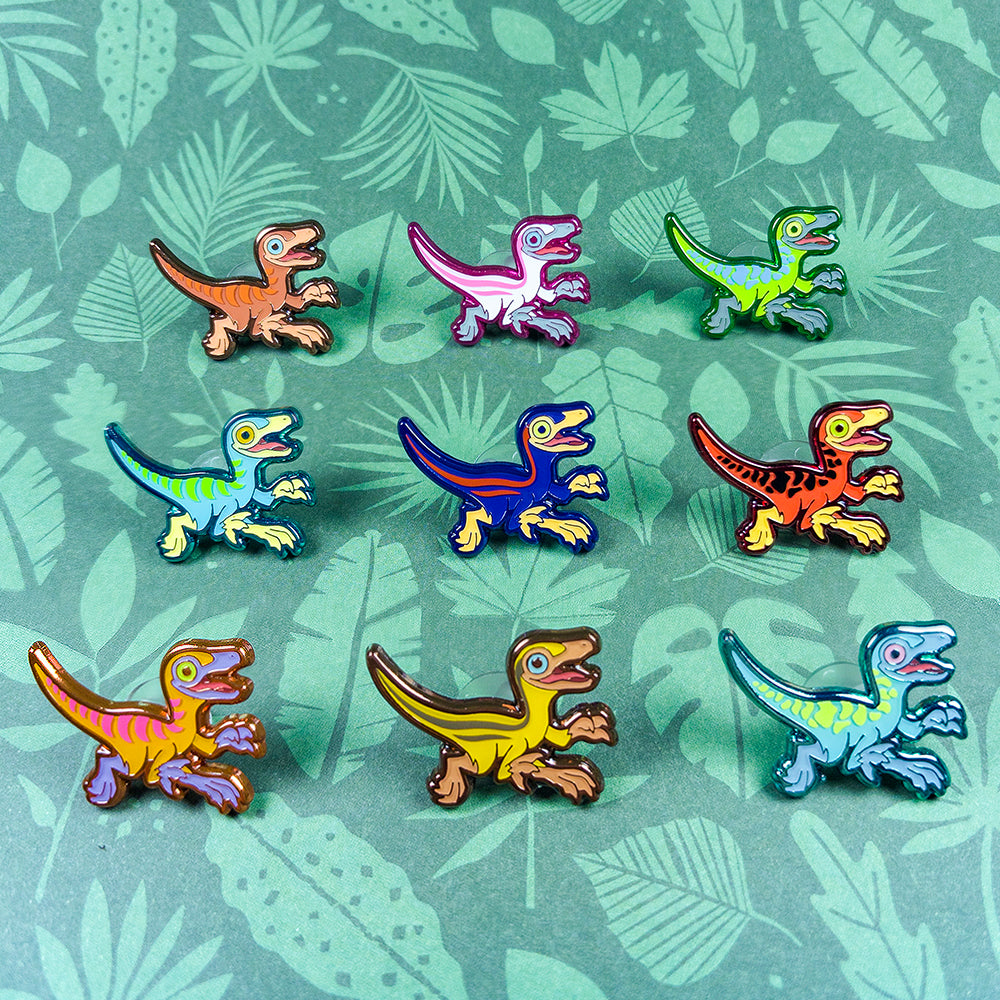 Jurassic Attack! Blind Bag Compsognathus Enamel Pin - Versiris - Art by Versiris