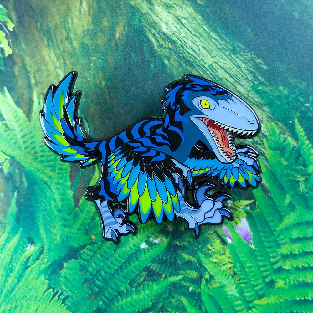 Jurassic Attack! Deinonychus Enamel Pin - Versiris - Art by Versiris