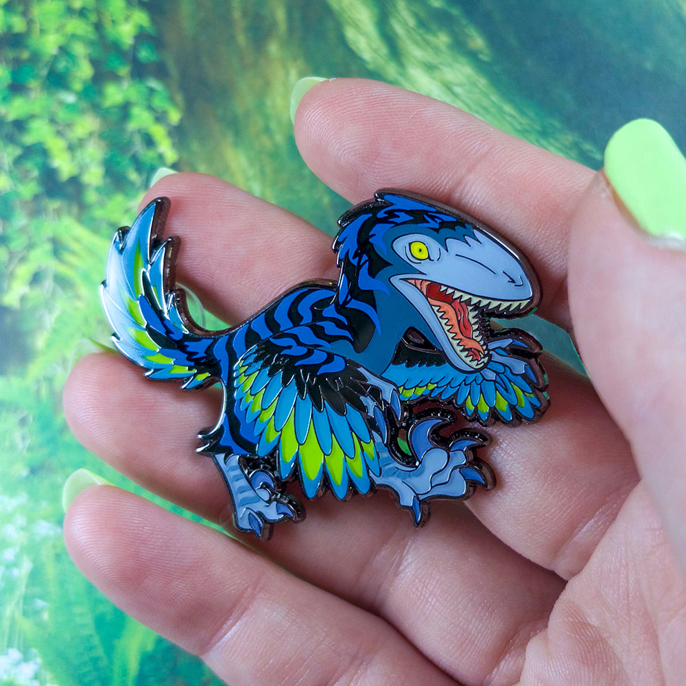 Jurassic Attack! Deinonychus Enamel Pin - Versiris - Art by Versiris