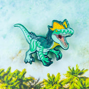 Jurassic Attack! Dilophosaurus Enamel Pin - Versiris - Art by Versiris