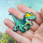 Jurassic Attack! Dilophosaurus Enamel Pin - Versiris - Art by Versiris