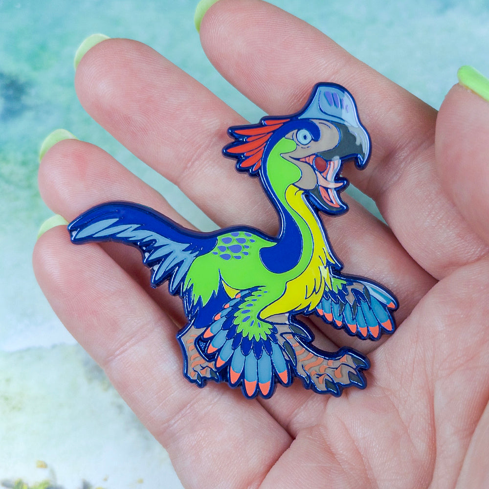 Jurassic Attack! Gigantoraptor Enamel Pin - Versiris - Art by Versiris