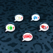 Jurassic Attack! Dino Speech Bubble Mini Filler Pins - Versiris - Art by Versiris
