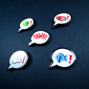 Jurassic Attack! Dino Speech Bubble Mini Filler Pins - Versiris - Art by Versiris