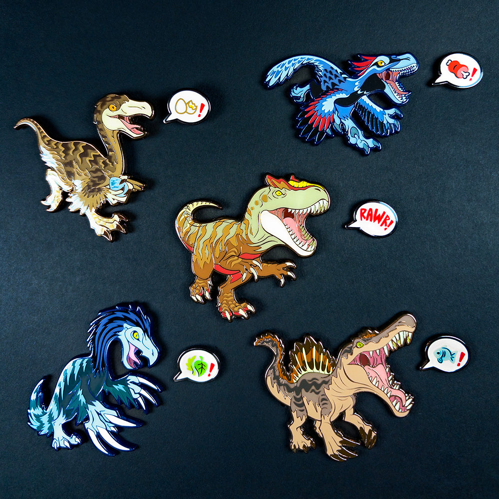 Jurassic Attack! Dino Speech Bubble Mini Filler Pins - Versiris - Art by Versiris