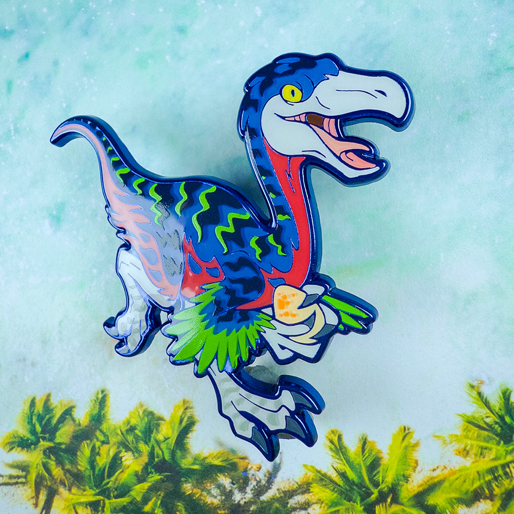 Jurassic Attack! Struthiomimus Enamel Pin - Versiris - Art by Versiris