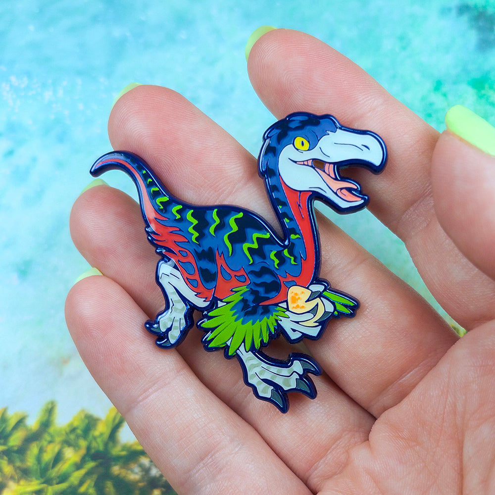 Jurassic Attack! Struthiomimus Enamel Pin - Versiris - Art by Versiris