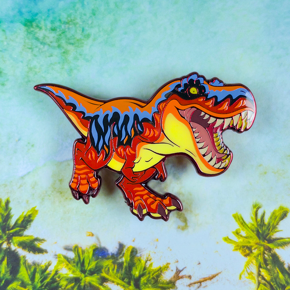 Jurassic Attack! Tyrannosaurus Rex Enamel Pin - Versiris - Art by Versiris