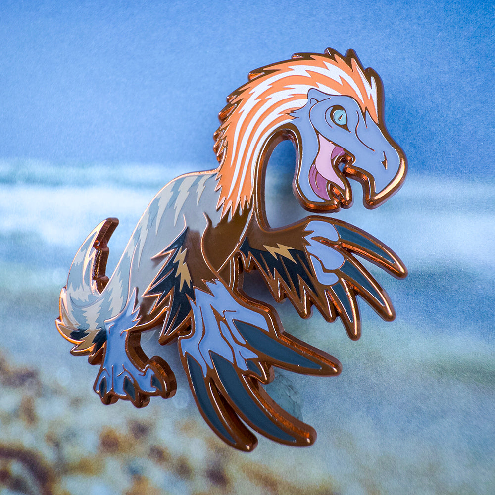 Jurassic Attack! Therizinosaurus Enamel Pin - Versiris - Art by Versiris