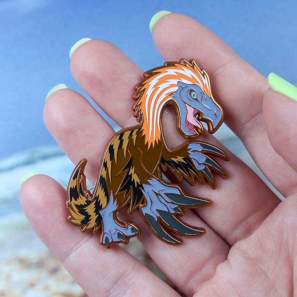 Jurassic Attack! Therizinosaurus Enamel Pin - Versiris - Art by Versiris