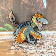 Jurassic Attack! Utahraptor Rex Enamel Pin - Versiris - Art by Versiris