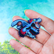 Jurassic Attack! Velociraptor Rex Enamel Pin - Versiris - Art by Versiris