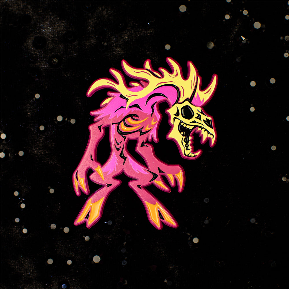 Neon Cryptids Deer Man Enamel Pin - Versiris - Art by Versiris