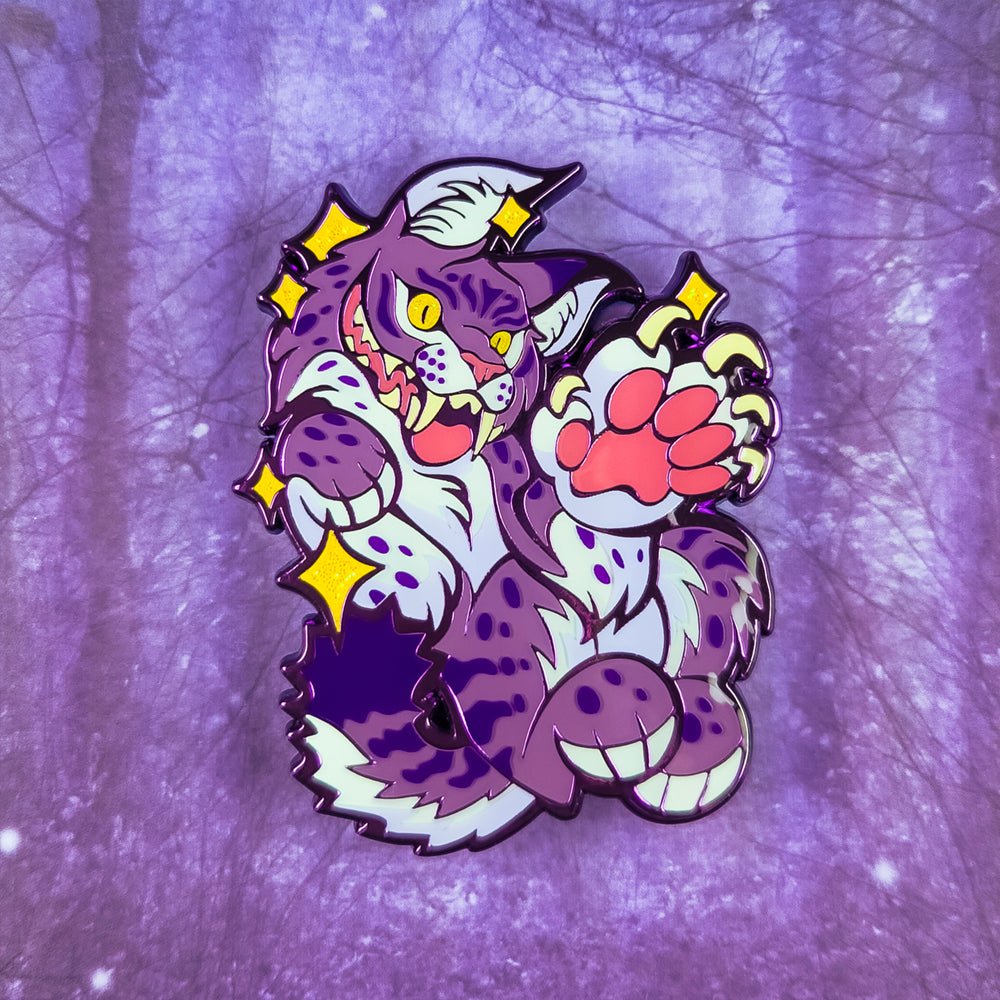 Cheshire Grin Bobcat Enamel Pin