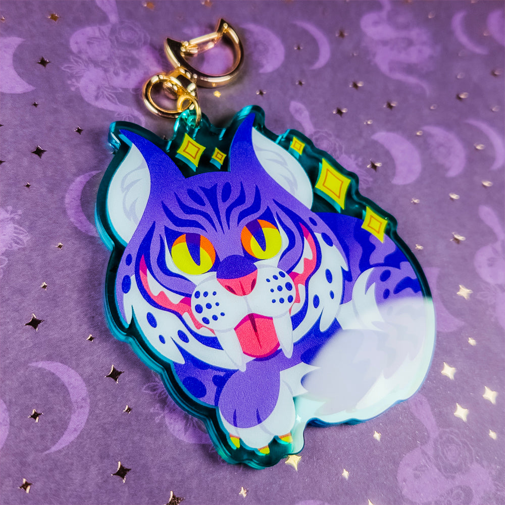 Cheshire Grin Bobcat Keychain - Versiris - Art by Versiris