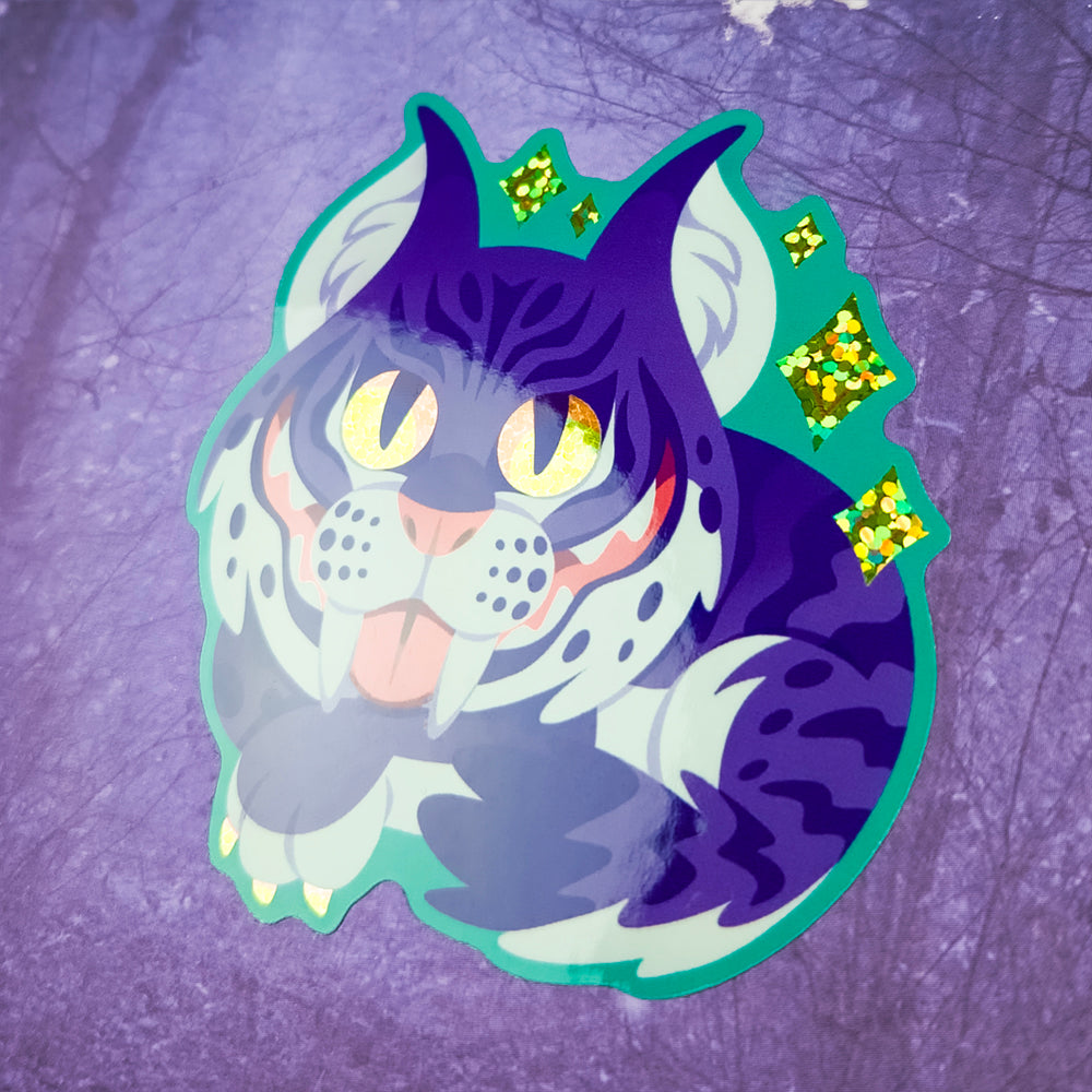 Cheshire Grin Bobcat Sticker - Versiris - Art by Versiris