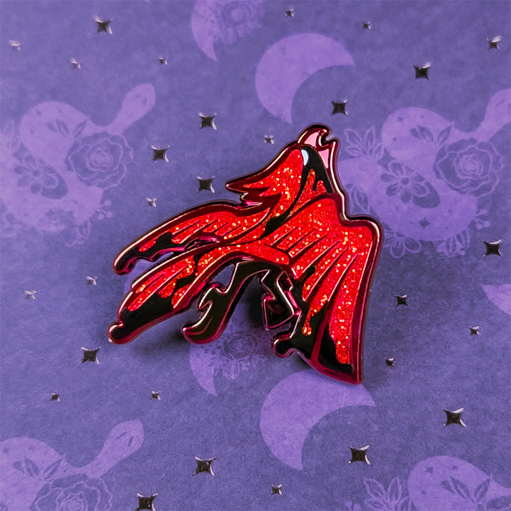 Crying Cardinal Enamel Pin - Versiris - Art by Versiris