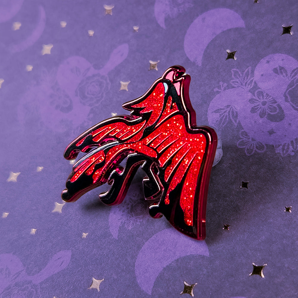 Crying Cardinal Enamel Pin - Versiris - Art by Versiris