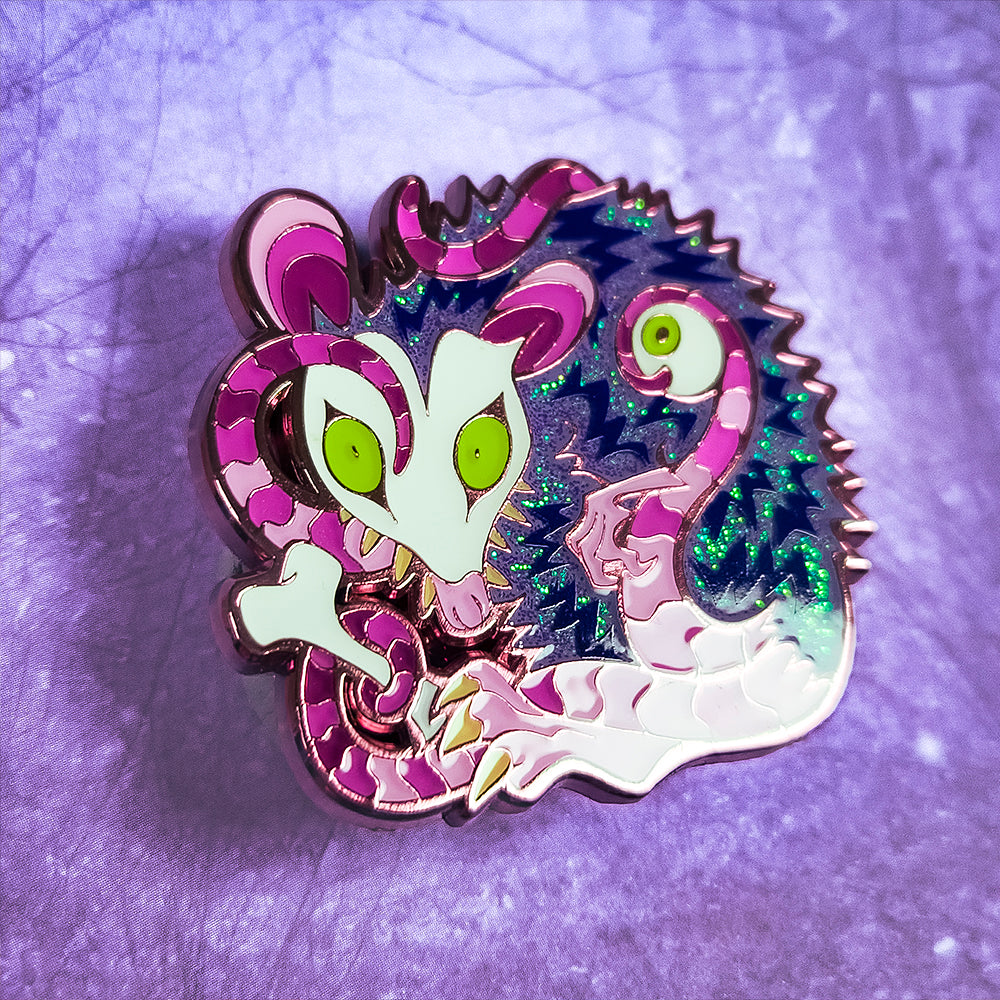 Scrap Eater Opossum Enamel Pin - Versiris - Art by Versiris