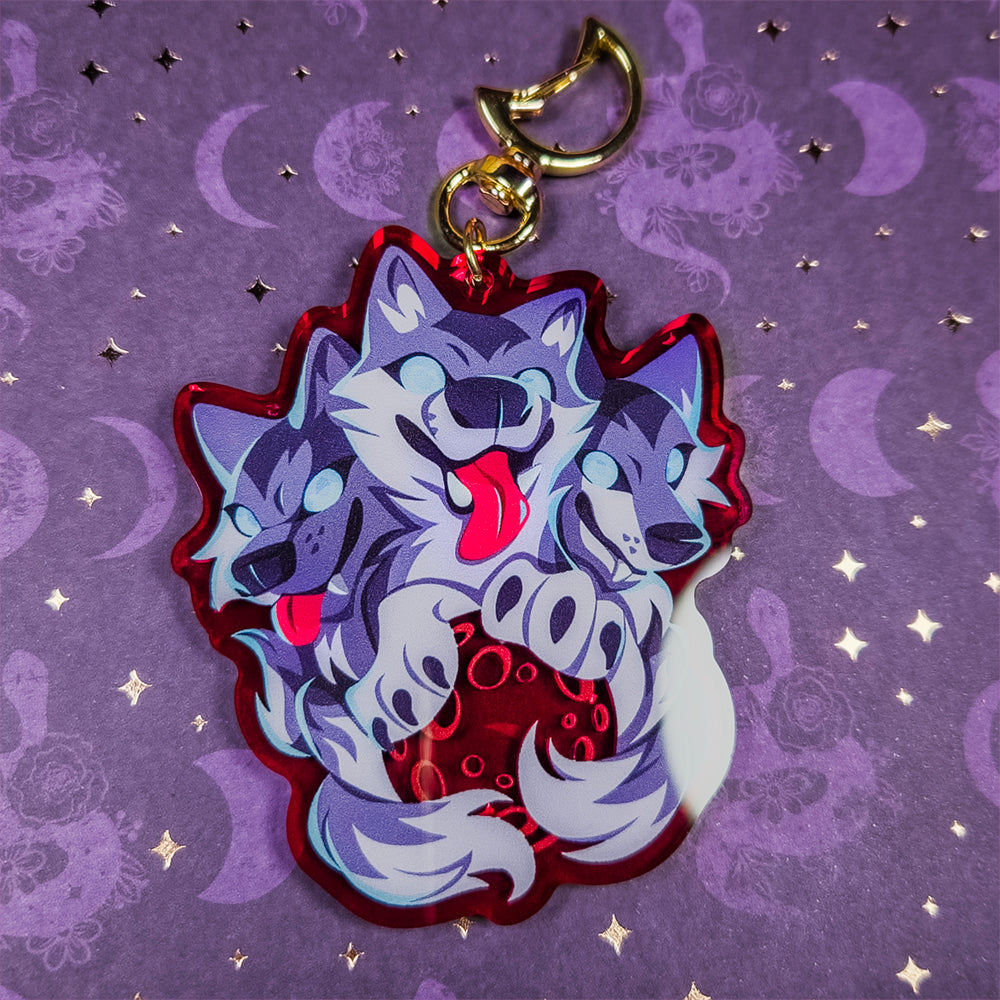 Three Wolf Moon Keychain - Versiris - Art by Versiris