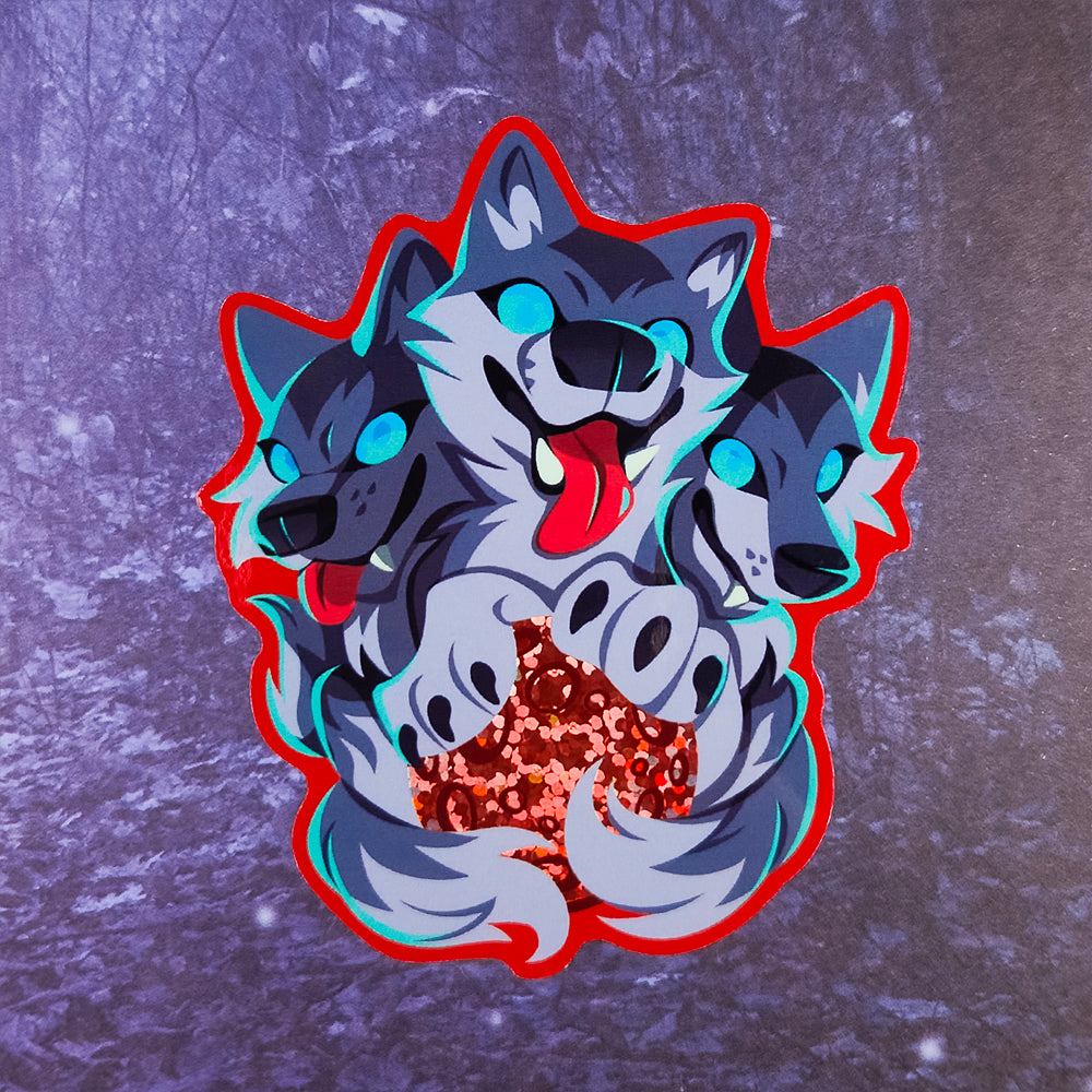 Three Wolf Moon Sticker - Versiris - Art by Versiris