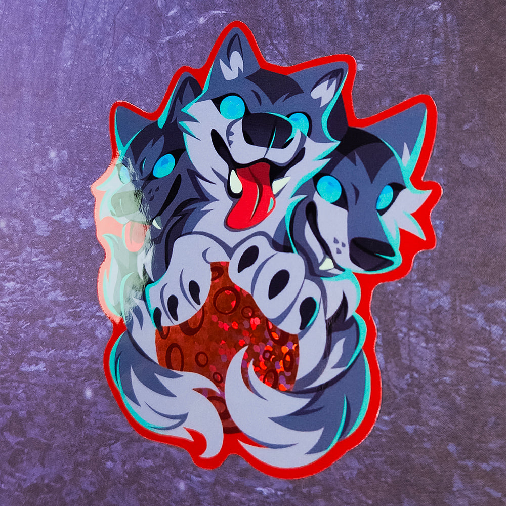 Three Wolf Moon Sticker - Versiris - Art by Versiris