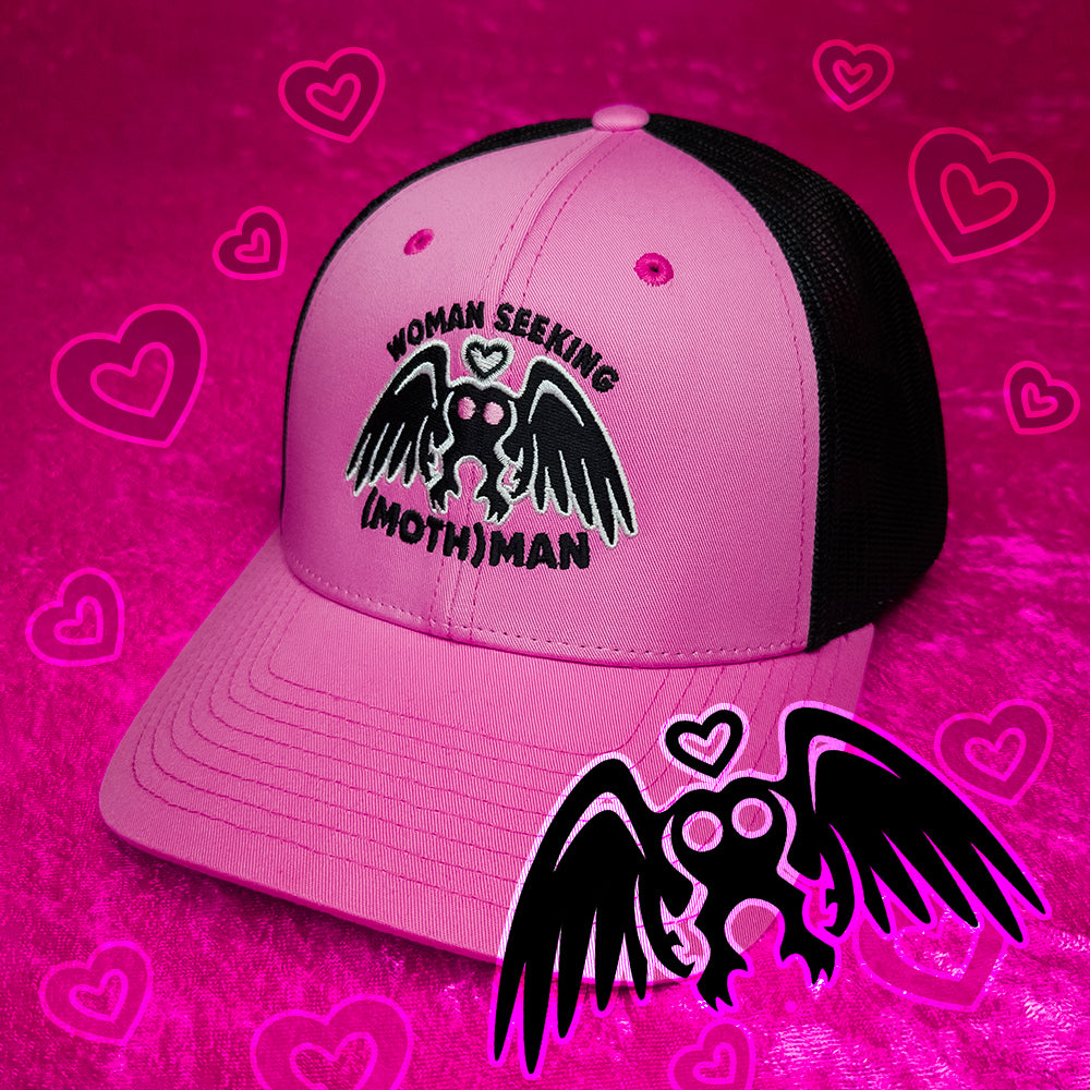 Woman Seeking Mothman Trucker Hat - Versiris - Art by Versiris
