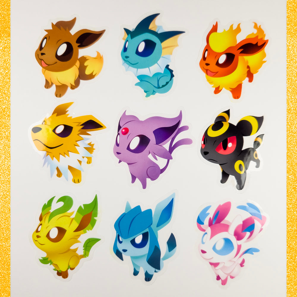 GOOD DOG Eeveelutions PKMN Stickers - Versiris - Art by Versiris